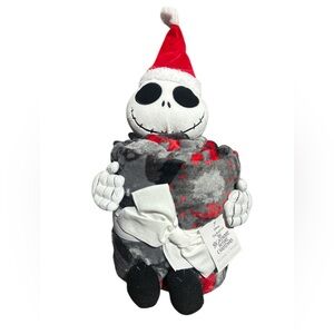 Disney's The NBC Jack Skellington Holiday Pillow Buddy & Throw Blanket Set NWT